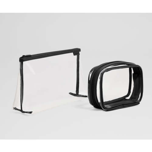 Clear Pouch Set in Jet Black