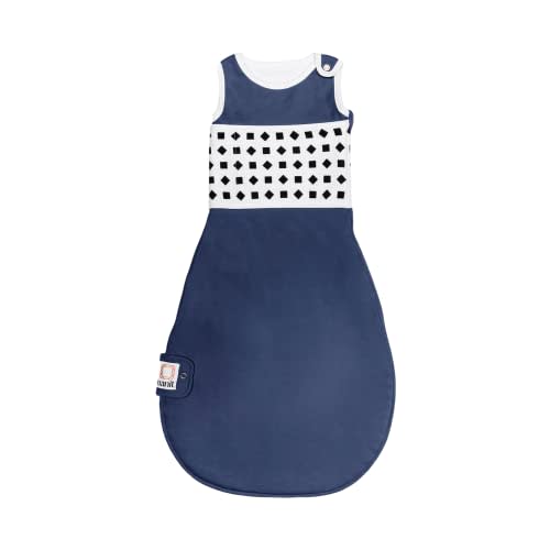 Nanit Breathing Wear Sleeping Bag – 100% Cotton Baby Sleep Sack - Works with Nanit Pro Baby Monitor to Track Breathing Motion Sensor-Free, Real-Time Alerts, Size Small, 3-6 Months, Midnight Blue