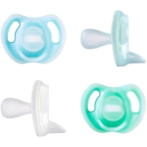 Tommee Tippee Ultra-Light Silicone Pacifier, 0-6 Months Blue & Green