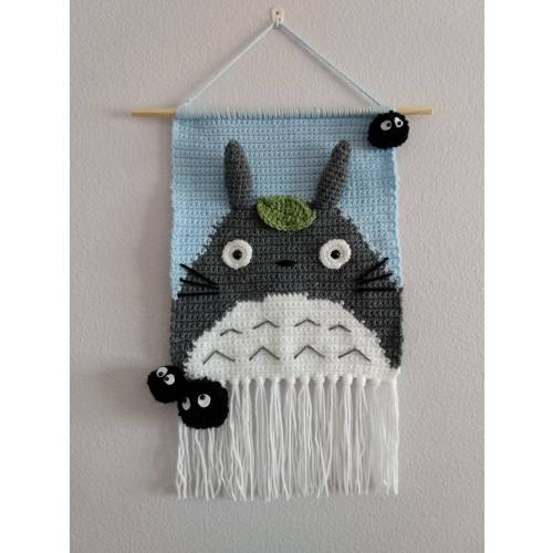 Easter TOTORO- Wall Hanging soot sprite, Nursery and Home Decor, baby Shower gift, Christmas, Easter, and Studio Ghibli Decor