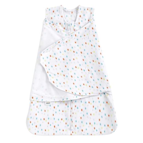 HALO Micro-Fleece Sleepsack Swaddle, 3-Way Adjustable Wearable Blanket, TOG 3.0, Confetti, Small, 3-6 Months