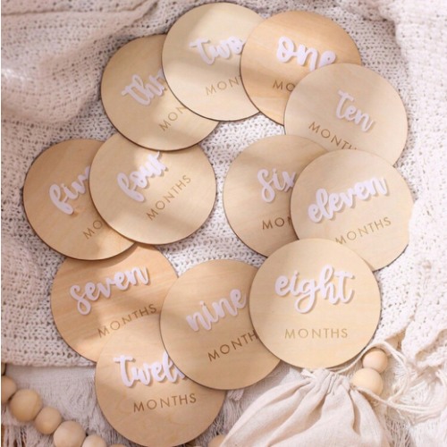 Newborn 2pcs Monthly Milestones Photography Prop