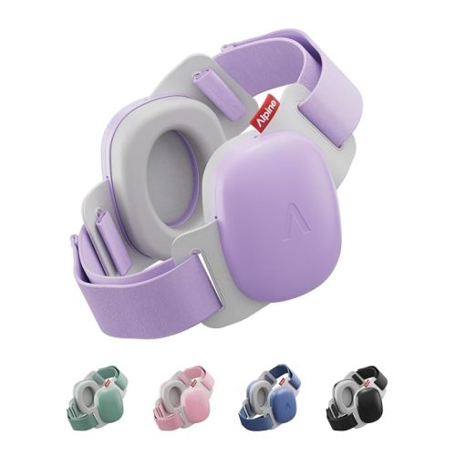 Alpine Muffy Baby Comfort - Protects Hearing for Babies and Toddlers - CE & ANSI Certified - Headband for Safe fit & Comfort - Adjustable for Ages 3-48 Months - 24dB Sound Reduction, Purple