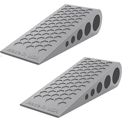 Door Stoppers for Bottom of Door Premium Floor Rubber Door Stop Wedge Made in USA Heavy Duty Honeycomb Design for Carpet, Tile, Ideal for Home, School, Commercial, Gray 2-Pack
