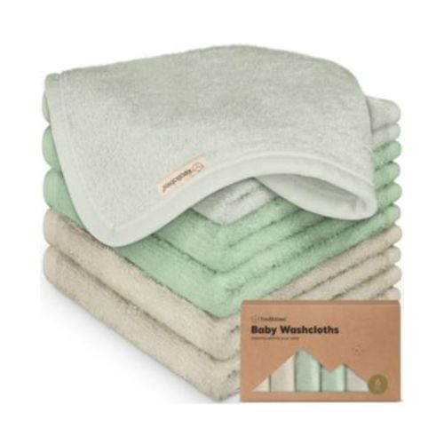 6pk Deluxe Baby Washcloths, Organic and Soft Baby Wash Cloth, Baby Bath Towel, Face Cloths