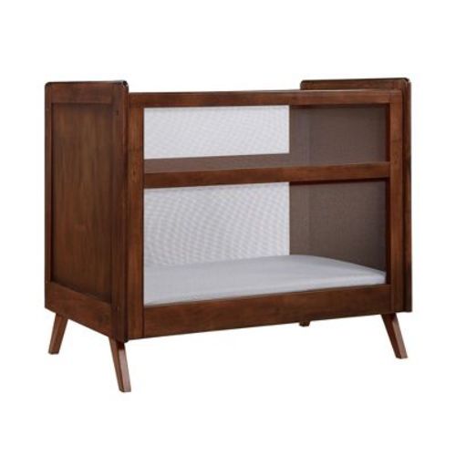 Breathablebaby Breathable Mesh 2-in-1 Mini Crib, Walnut, Greenguard Gold Certified
