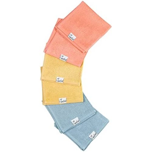 6 Ultra Soft Baby Bath Washcloths Premium Large Soft Piper 11" x 11" Towels by Copper Pearl