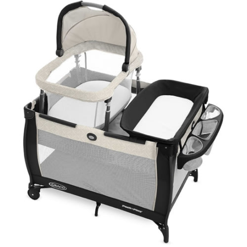 Graco Pack 'n Play Day2Dream Travel Bassinet Playard Features Portable Bassinet Diaper Changer and More (Lo, Lo, W/Fold Flat Bassinet)