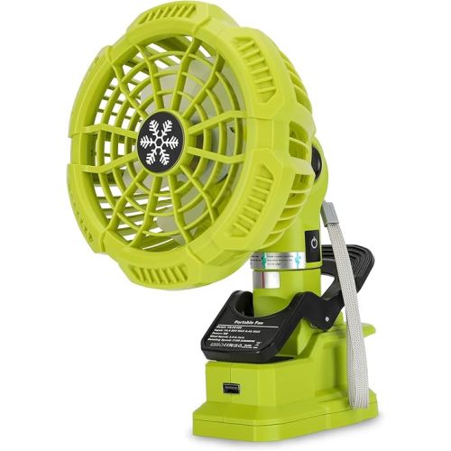 Taingwei Portable Clip Fan for Ryobi 18V Battery, 6.5inch Battery Powered Operated Fan for Stroller,Bedroom,Camping,Outdoorand Job Site(Battery not Included)