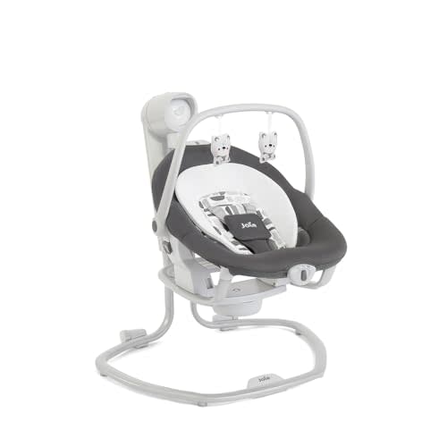 Joie Miso 2-in-1 Baby Swing & Rocker– Dual Motion Swing & Portable Rocker with 6 Speed Settings, Soothing Vibration, and 3 Recline Positions – Softglow Dimmable Light (Logan)