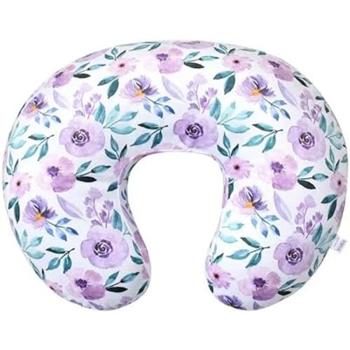 iEvolve Nursing Pillow Cover Breast Feeding Pillow Support Positioner Lounger Cover for Baby Boy Girl(PurpleRose)