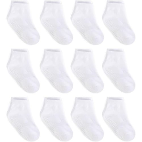 Zaples Baby Non Slip Grip Ankle Socks with Non Skid Soles for Infants Toddlers Kids Boys Girls