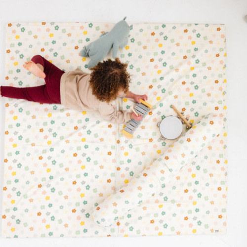 Toki Kids Mega Organic Cotton Play Mat - Playful Posies