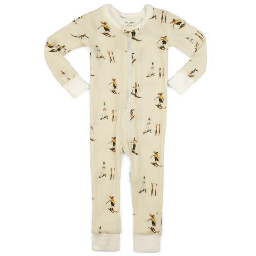 Vintage Natural Ski Organic Pajama | MILKBARN | Organic Baby Clothes