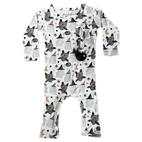 Doodalou Bamboo Viscose Baby Rompers - Soft & Breathable, Zipper Closure, Front Pocket - Newborn to 18 Months