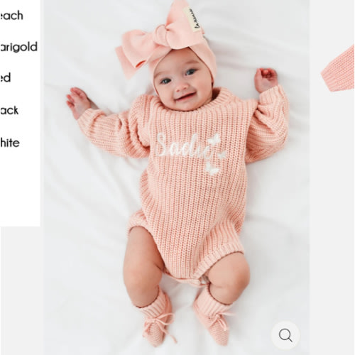 Super Chunky Knit Romper - Peach