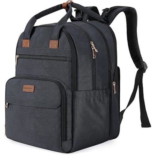 mommore Diaper Bag Expandable Large Baby Bag for 2 Kids/Twins with Wet&Dry Pocket, Travel Diaper Backpack for Mom Dad, Changing Pad, Luggage Strap