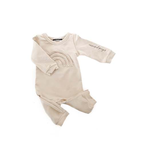 Gerber Baby and Toddler Boys' Buttery-Soft Snug Fit Footed Pajamas - Alphabet Soup - 0-3 Months