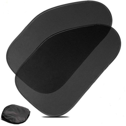 Zone Tech Side Window Cling On Sun Shades- 2-Pack Mesh Car Pop-Up Non Suction Cups Needed Sunshade- Protects Kids, Baby and Pets from Sun and UV Rays