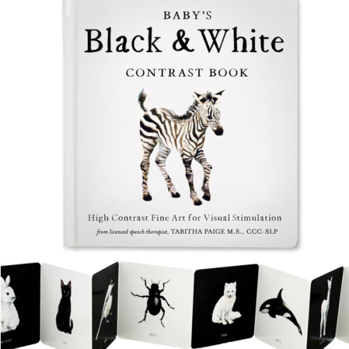 Baby's Black and White Contrast Book: High-Contrast Art for Visual Stimulation at Tummy Time (Tabitha Paige Children's Book Series)