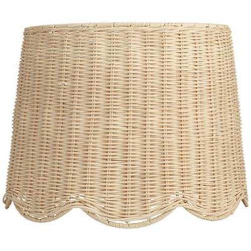 Unbleached Rattan Drum Lamp Shade 13x15.5x11.75 (Spider) - #327Y9 | Lamps Plus