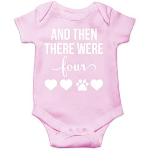 AW Fashions And Then There Were Four Baby Bodysuit Cute Newborn Boy Outfit Funny Baby Romper Girl Clothes