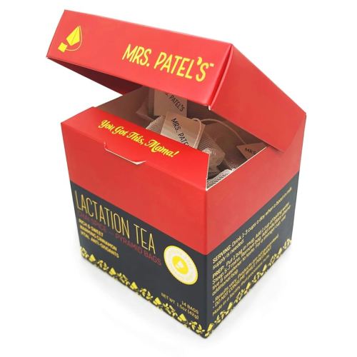 Mrs. Patel's Lactation Tea, Chai Spice Blend, Rich & Sweet for Breastfeeding & Pumping Moms, Drink Iced or Hot, Caffeine Free, Gluten Free, Dairy Free, Fenugreek Free (14 Small Tea Bags)