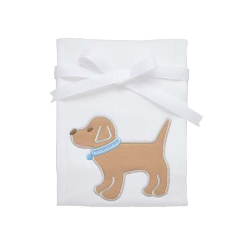 Puppy Applique Burp, Blue