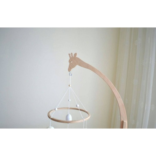 Crib mobile arm, Baby mobile hanger, safari mobile holder, safari jungle mobile, wood nursery mobile hanger giraffe