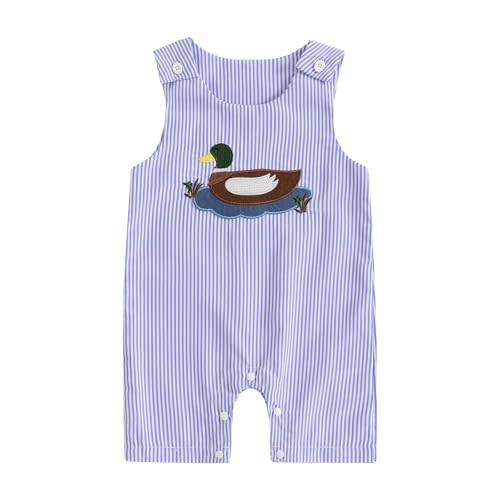 Newborn Baby Boy Girl Mallard Duck Outfits Romper Sleeveless Duck One Piece Jumpsuit Overalls Hunting Baby Clothes