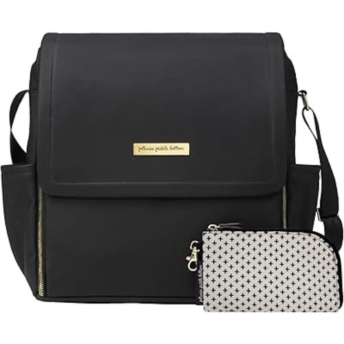 Petunia Pickle Bottom Boxy Backpack, Diaper Bag, Stylish Baby Bag, Spacious Backpack, On-the-Go Moms, Black Leatherette