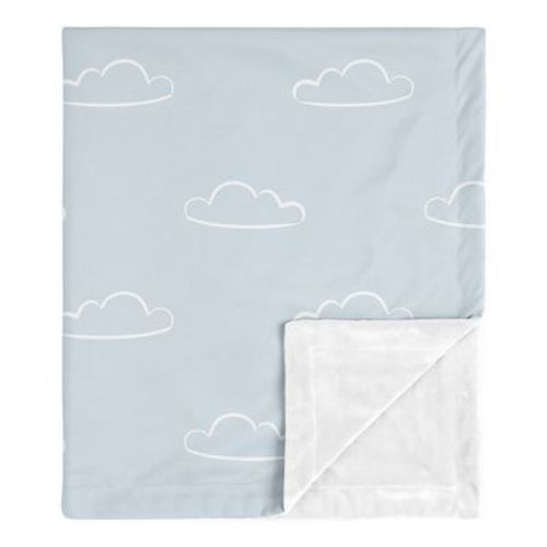 Sweet Jojo Designs Boy Baby Security Blanket Airplane Blue and White