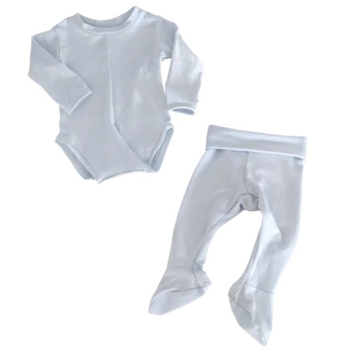 Peasy Co. Blue No-Snap Comfort Baby Pajamas Set (Newborn)