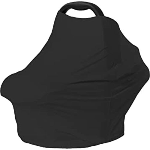 Carseat Covers for Baby Breastfeeding – Multi use Car Seat Canopy Cover, Infant Stroller Canopy Cover for Boy and Girls (Black Print)