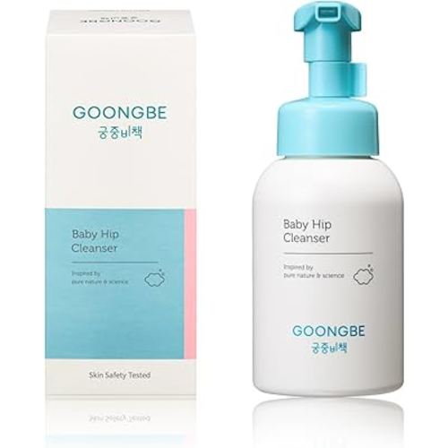 GOONGBE Baby Diapering Cleanser - Korean Baby Hip Buttocks Wash for Baby's Sensitive Skin - Dermatologically Tested - pH 5.5 Soft and Dense Bubble Foam, 10.1 fl.oz.