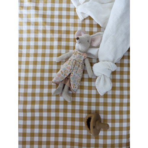 Mustard yellow Baby Bedding Fitted Crib Sheet Mini Crib Sheets Gingham cottage Changing Pad Cover vintage Crib Bedding Minimal Crib Sheets
