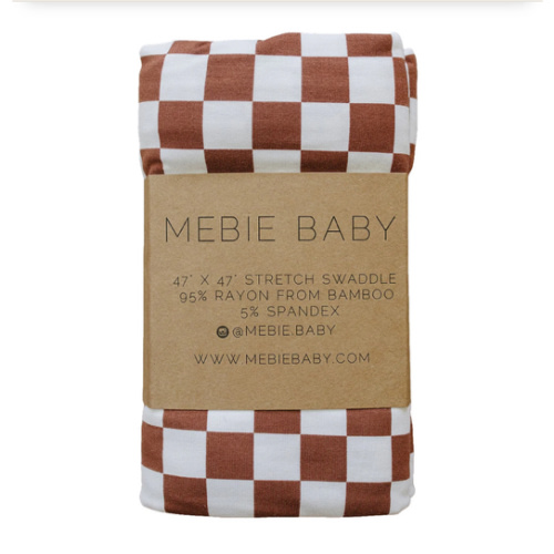 Rust Checkered Bamboo Stretch Swaddle