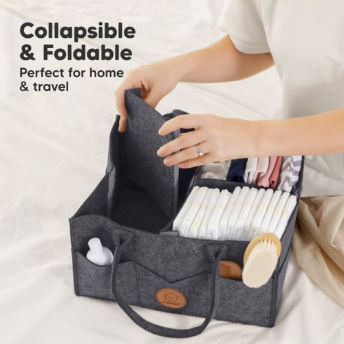 Original Baby Diaper Caddy Organizer, Large Storage Caddy Organizer For Nursery, Changing Table (mystic Gray)