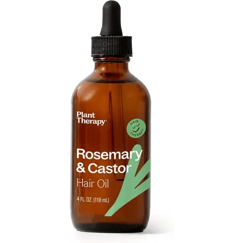 Plant Therapy Rosemary & Castor Oil - 4 oz Hair Treatment for Growth, Shine, Softness, Healthy Scalp & Hair Mask