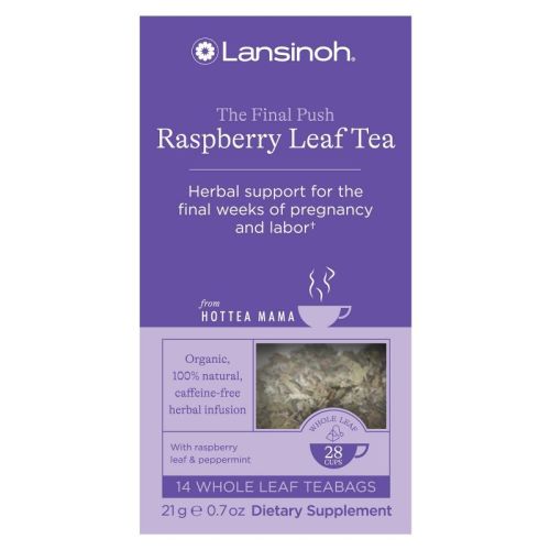 Lansinoh HotTea Mama Final Push Tea - Raspberry Leaf Tea for Pregnancy - 14ct