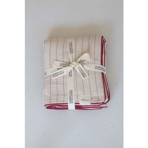 Organic Baby Blanket Red Stripe