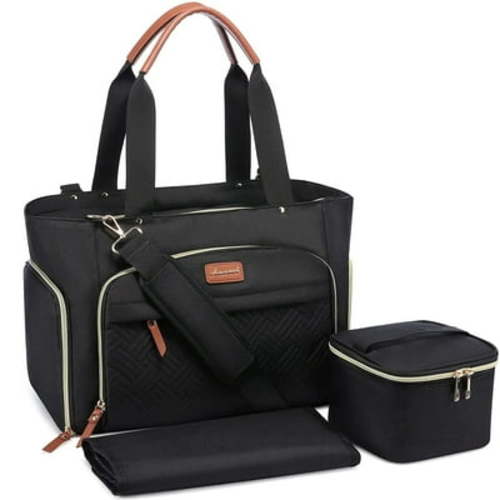 Lovevook Breast Pump Bag, Diaper Bag Tote with Changing Pad, Work Bag for Breastfeeding Mom with Separate Breast Milk Storage Bag & 15" Laptop Compartment