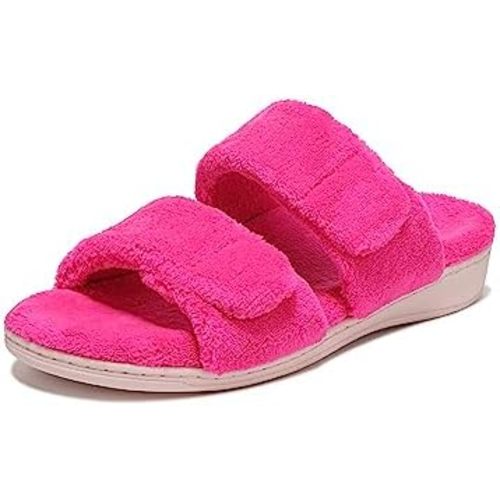 Vionic Women's Indulge Dessie Slipper -Comfortable Spa Slippers That Include a Built-in Concealed Orthotic that helps Correct Pronation and Alleviate Heel Pain Caused by Plantar Fasciitis, Med Width