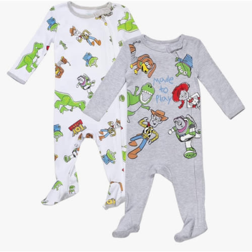 Disney Winnie the Pooh Lion King Monsters Inc. Pixar Toy Story Baby 2 Pack Sleep N' Play Coveralls Newborn to Toddler
