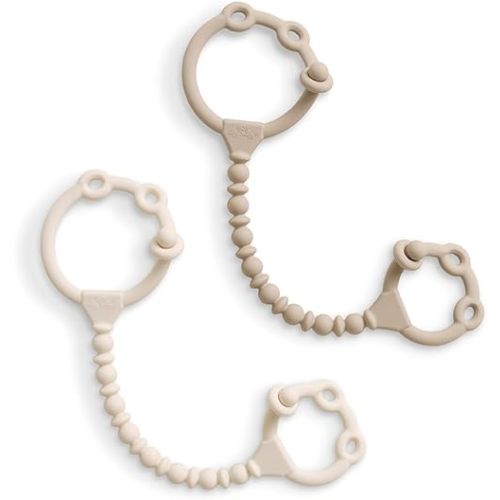 Itzy Ritzy Toy & Snack Cup Straps – Adjustable Straps for Keeping Baby's Toys Nearby – BPA-Free Silicone – Tethers for Strollers, High Chairs & Car Seats – Dishwasher Safe - 2-Pack