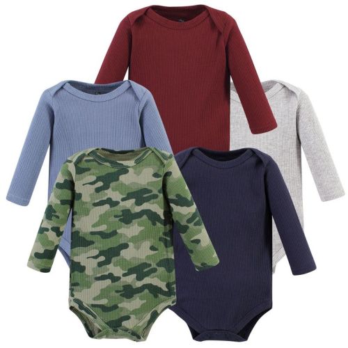 Hudson Baby Infant Boy Thermal Long Sleeve Bodysuits, Basic Camo, 9-12 Months