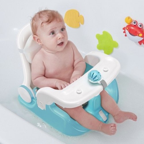 BabyBond Baby Bath Seat with Sitting & Lying 2 Modes,Blue