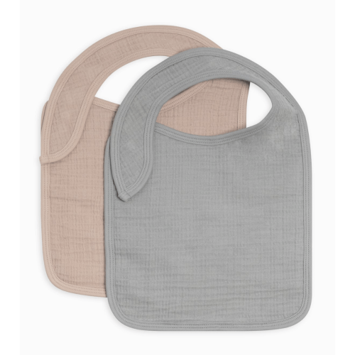 2-Pack Muslin Bibs - Mist + Clay