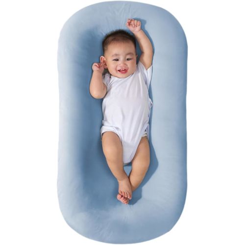 Baby Lounger, Baby Lounger for Newborn, Soft Breathable Washable Infant Lounger for Baby Home and Travel (Blue)