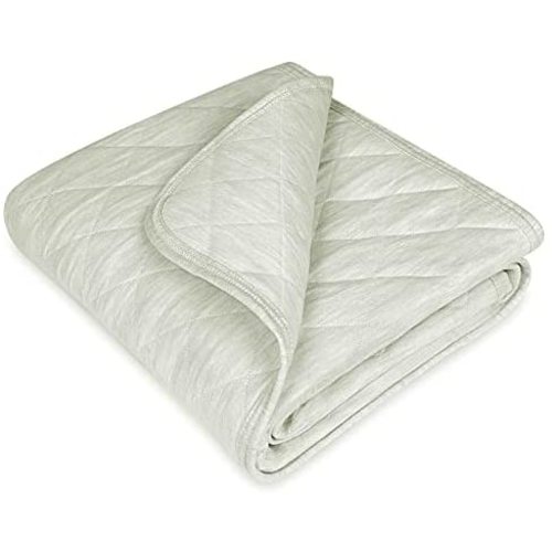 Organic Cotton Baby Blanket Warm, Breathable and Super Soft Quilted Toddler Blanket for Boys and Girls - Thermal Crib Blanket Thick and Light Weight 39x39 Inches Large - Ivory